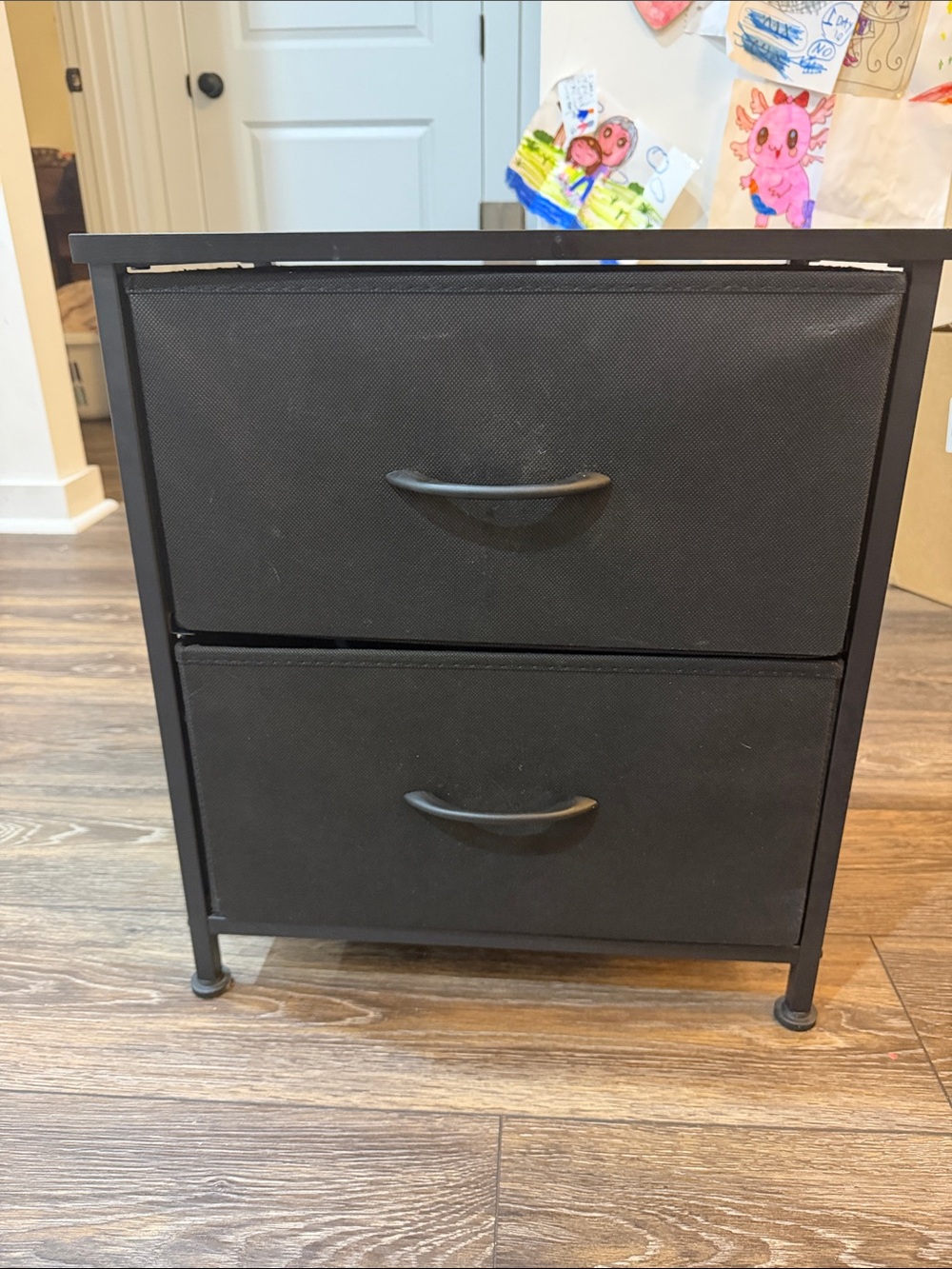 Black 2-Drawer Fabric Storage Cabinet - Brand Unknown